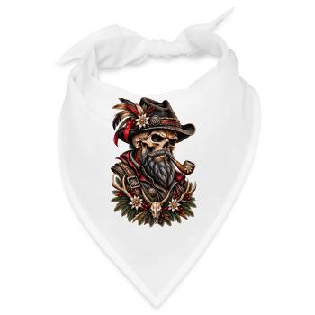 Alpine Outlaw – Wilder Skull mit Pfeife - Bandana - Weiß - Vorne
