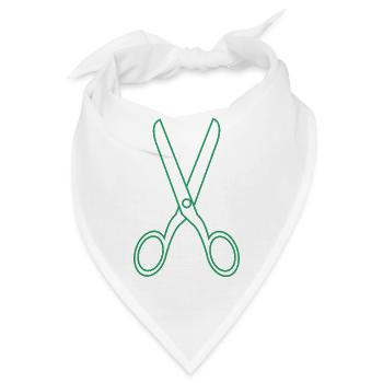 Schere - Bandana - Weiß - Vorne