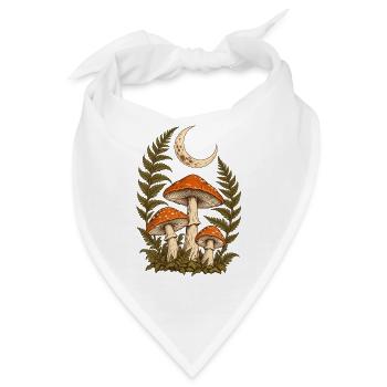 Pilzwald im Mondschein - Bandana - Weiß - Vorne