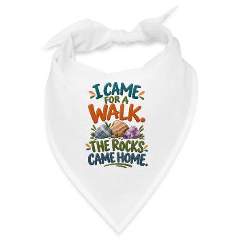 Funny Rock Collector – Die Steine kamen nach Hause - Bandana - Weiß - Vorne