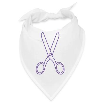 Schere - Bandana - Weiß - Vorne