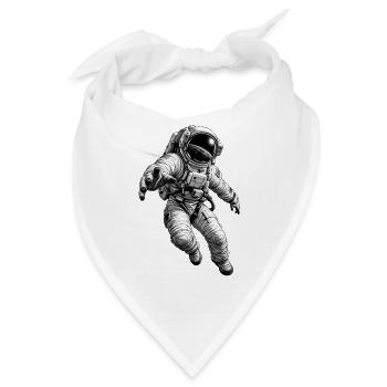 Astronauten im All – Monochromer Druck - Bandana - Weiß - Vorne