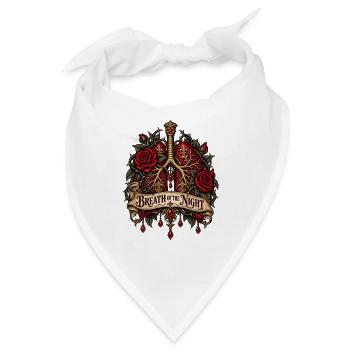 Atem der Nacht Gotische Rosenherzen - Bandana - Weiß - Vorne
