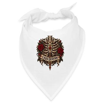 Caged Devotion Skelett-Wappen - Bandana - Weiß - Vorne