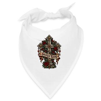 Heiliges Ruinen-Gotikkreuz - Bandana - Weiß - Vorne
