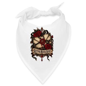 Nie verschickte Briefe: Gothic Rose Siegel - Bandana - Weiß - Vorne