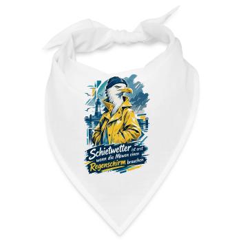 Lustige Möwe im Friesennerz Schietwetter - Bandana - Weiß - Vorne