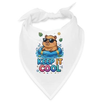 Bleib ruhig, Poolbär - Bandana - Weiß - Vorne