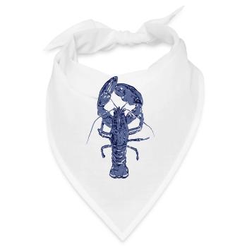 Blauer Hummer - Bandana - Weiß - Vorne