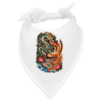 Drache und Phönix in Molten - Bandana - Weiß - Vorne