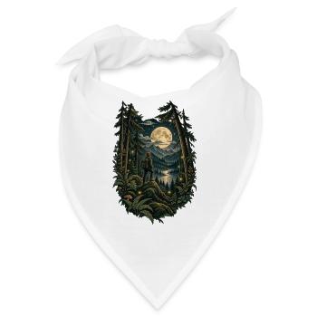 Mondlicht Waldwanderer im Nachtwald - Bandana - Weiß - Vorne