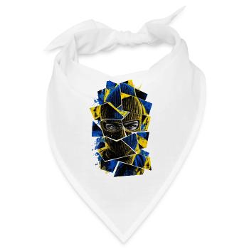 Balaclava_gul_blaa - Bandana - Weiß - Vorne