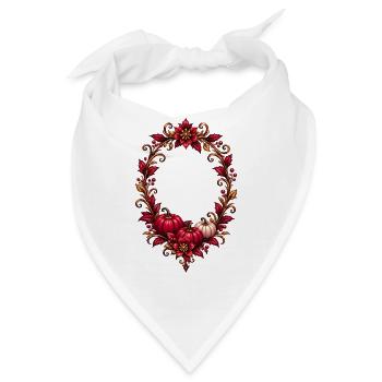 Herbstlicher Kürbis Kranz - Bandana - Weiß - Vorne