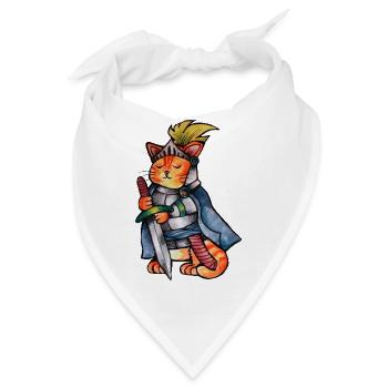 Katzenritter des Mutes - Bandana - Weiß - Vorne