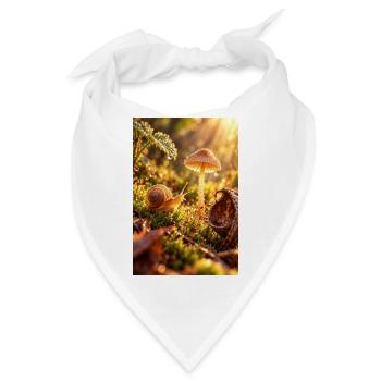 Goldener Tau: Pilzschnecken-Glow - Bandana - Weiß - Vorne