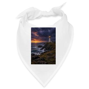 Dusk Lighthouse an der Rocky Coast - Bandana - Weiß - Vorne