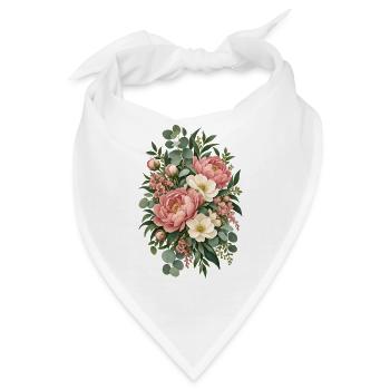 Rosé Weiße Blütenbouquet - Bandana - Weiß - Vorne