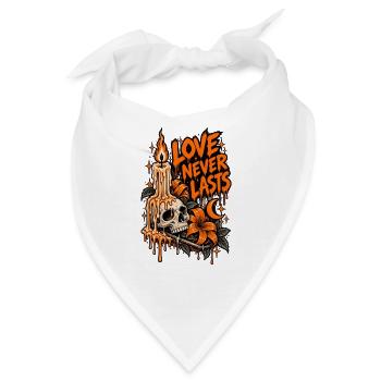 Love Never Dies Gothic Skull - Bandana - Weiß - Vorne