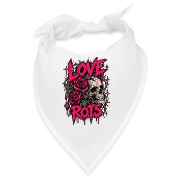 Love Rot Skull Roses Neon Goth - Bandana - Weiß - Vorne