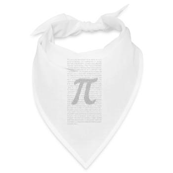 Pi Zahlenblock mit dezentem π Symbol – Mathematik  - Bandana - Weiß - Vorne
