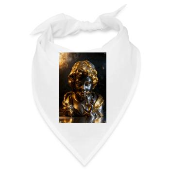Goldene Shush-Cherub-Büste - Bandana - Weiß - Vorne