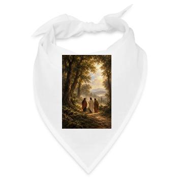Heilige Reise im Sonnenbeschienenen Wald - Bandana - Weiß - Vorne