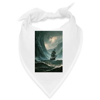 Galleone in der Sturmwelle - Bandana - Weiß - Vorne