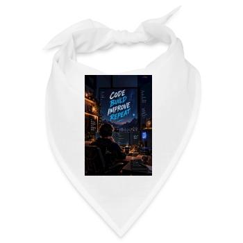 Code Build Improve Repeat Night Dev Studio - Bandana - Weiß - Vorne