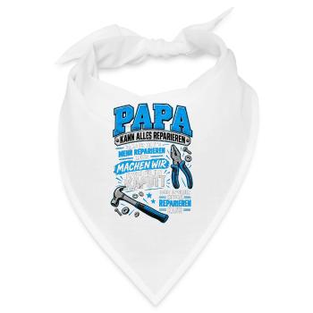 Papa kann alles reparieren – Handwerker Humor - Bandana - Weiß - Vorne