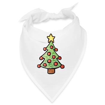 Verspielter Weihnachtsbaum - Bandana - Weiß - Vorne