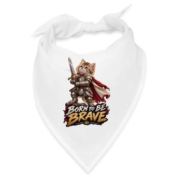Knight Kitten – Geboren Tapfer - Bandana - Weiß - Vorne