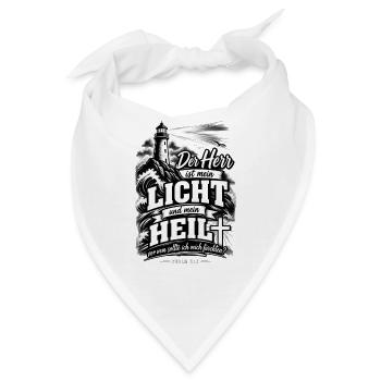Der Herr ist mein Licht und mein Heil – Psalm 27,1 - Bandana - Weiß - Vorne