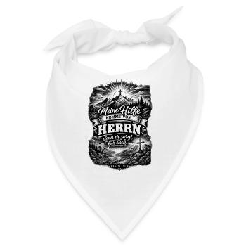 Meine Hilfe kommt vom Herrn – Psalm 121,2 - Bandana - Weiß - Vorne