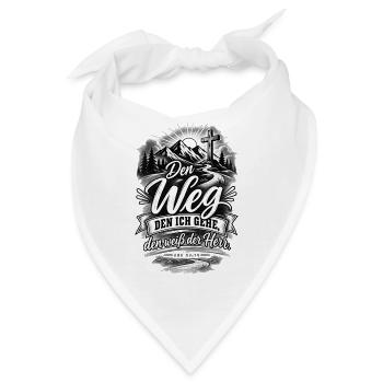 Den Weg, den ich gehe, weiß der Herr – Hiob 23,10 - Bandana - Weiß - Vorne
