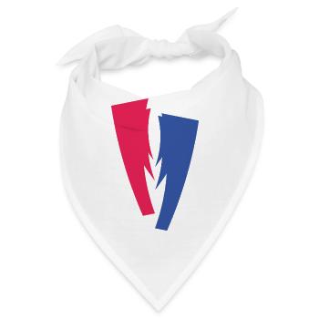 Farbduett aus Rot und Blau - Bandana - Weiß - Vorne
