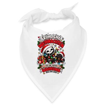 Fröhliche Weihnachten und Wahnsinn-Skelett - Bandana - Weiß - Vorne