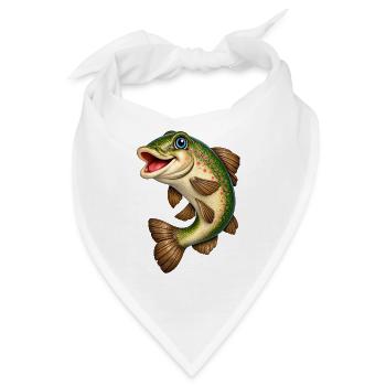 Fröhlicher Regenbogenlachs Cartoon - Bandana - Weiß - Vorne
