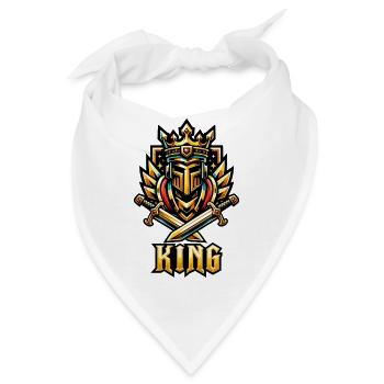 Königskrone mit Doppelschwertern - Bandana - Weiß - Vorne