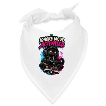 RobVibe Wild Club – Cat Ignore Mode Activated - Bandana - Weiß - Vorne