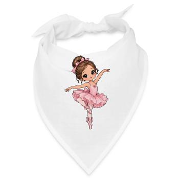 Ballerina Kawaii Style – Süßes Tanzmotiv - Bandana - Weiß - Vorne
