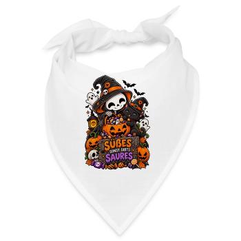 Süßes oder Saures Halloween Katze - Bandana - Weiß - Vorne