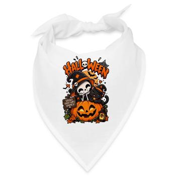 Süßes Kürbis-Halloween-Duo - Bandana - Weiß - Vorne