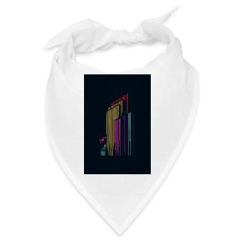 Urban Skyline – Bunte Linienkunst im modernen Stil - Bandana - Weiß - Vorne