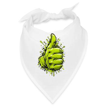Neon Grüner Daumen Graffiti - Bandana - Weiß - Vorne