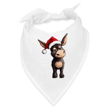 Esel Weihnachten - Bandana - Weiß - Vorne