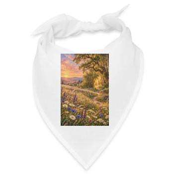 Wildblumen im goldenen Abendlicht - Bandana - Weiß - Vorne