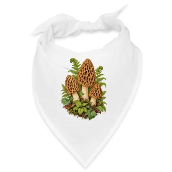 Morcheln im Frühlingswald - Bandana - Weiß - Vorne