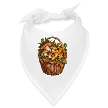 Pilzkorb voller Waldschätze - Bandana - Weiß - Vorne