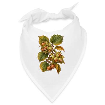 Haselnüsse am Zweig - Bandana - Weiß - Vorne