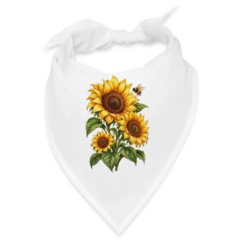Sonnenblumen Gartenliebe - Bandana - Weiß - Vorne